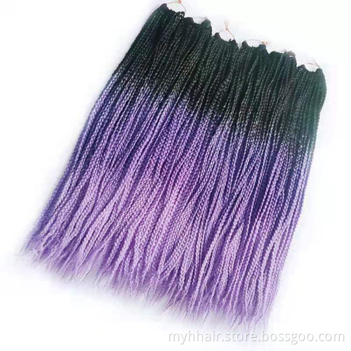 22 Roots/pack Ombre Three Tone Synthetic Braiding Hair extension Heat Fiber Bulk toupee Crochet braids toupee 24 inch box braid